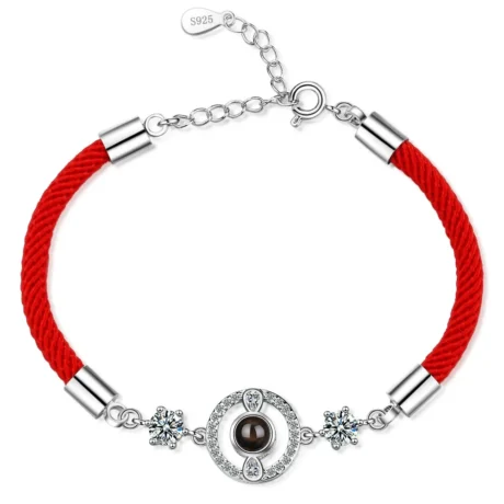 Jewelry Bracelet Love on First Sight Photo Bracelet with Picture Inside Personalized Text in 100 Languages Projection Bracelet