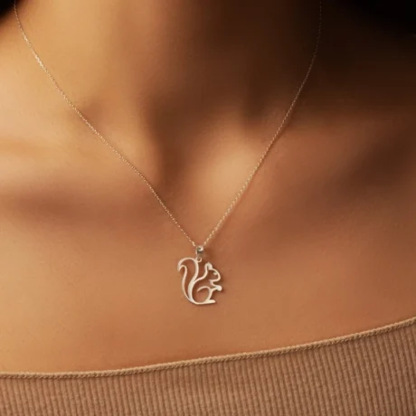 Dainty 18k Gold Plated Squirrel Necklace Pendant Squirrel Charm Tranish Free Waterproof Summer Jewelry Animal Jewelry for Her