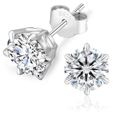 Gift Earrings Women VVS Diamond Stud Earrings 1.0/2/3ct 14K Gold S925 Sterling Silver Moissanite Wedding Earrings