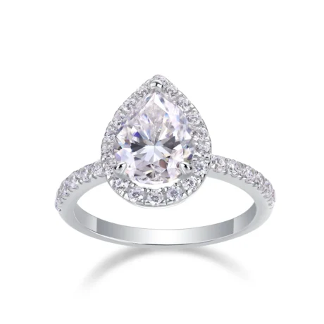 High Quality 925 Sterling Silver Ring Women's Romantic Ring Rhodium Plated Diamond Stone